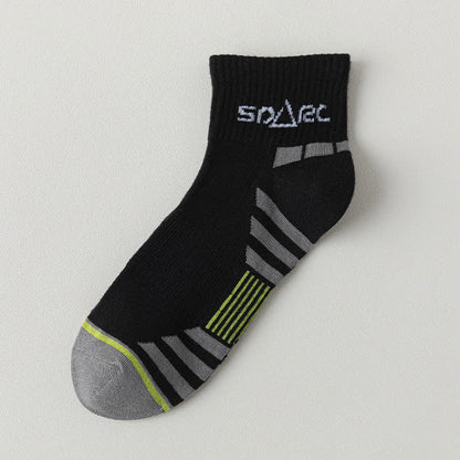 Chaussettes de compression à fines rayures en maille anti-transpiration (5 paires) - Noir - EU39-44 (US6-10) - image 11