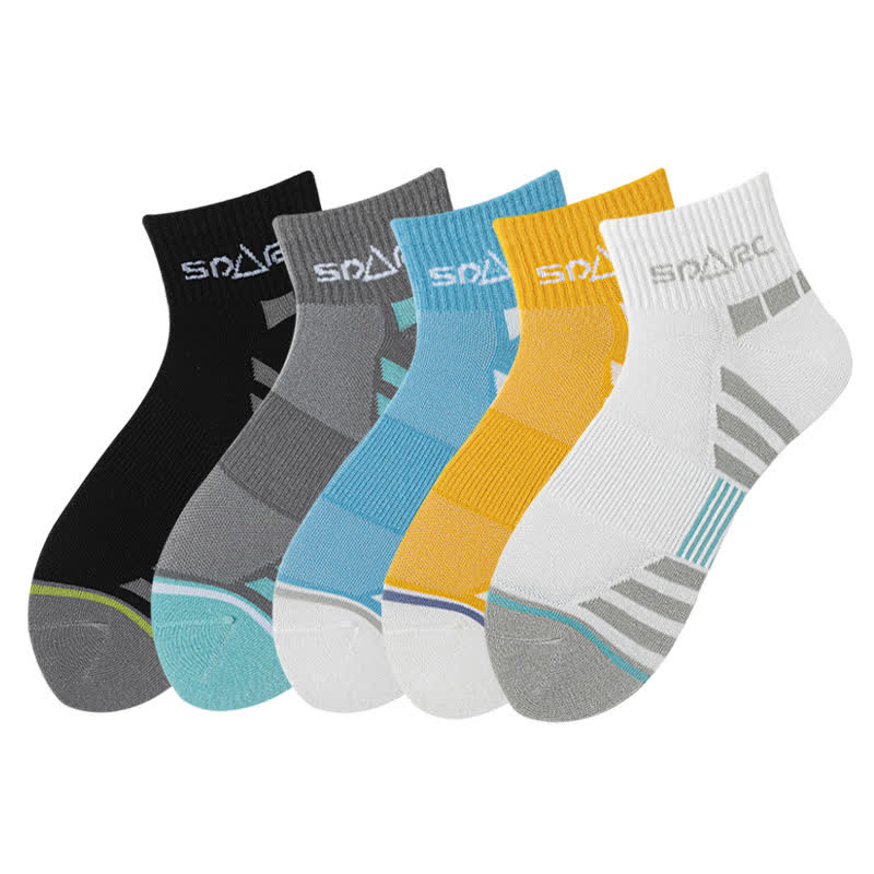 Chaussettes de compression à fines rayures en maille anti-transpiration (5 paires) - Multicolore - EU39-44 (US6-10) - image 1