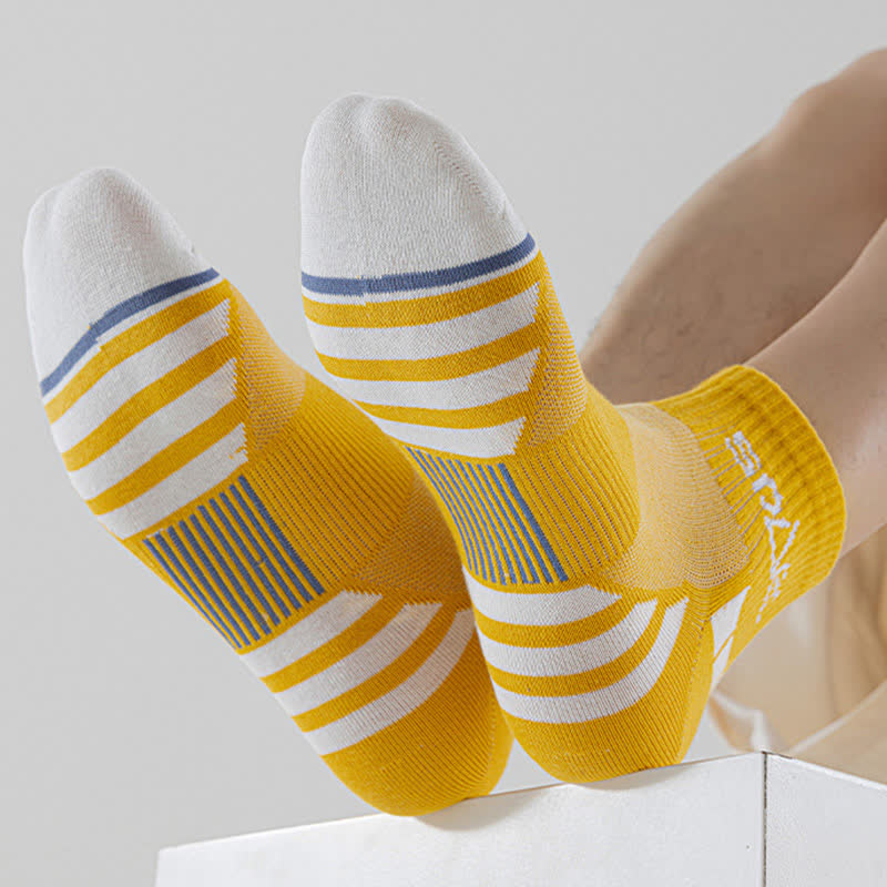 Chaussettes de compression à fines rayures en maille anti-transpiration (5 paires)
