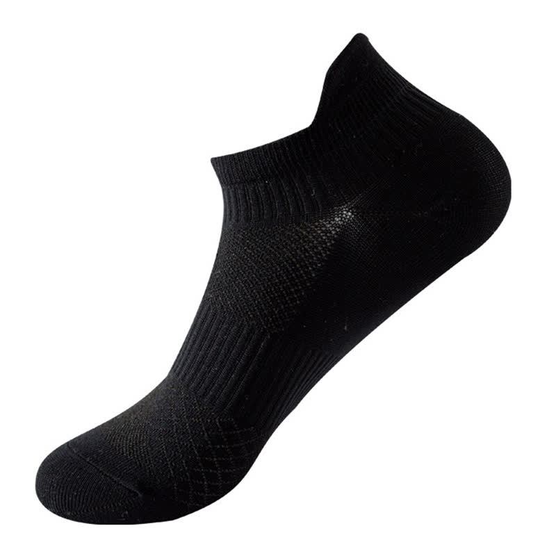Chaussettes de compression de course à pied à séchage rapide de couleur unie (8 paires) - Noir - EU40-44 (US7-10) - image 15