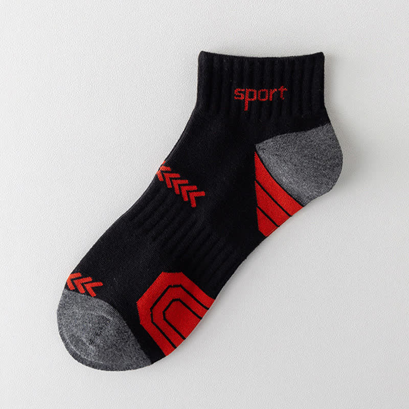 Chaussettes de compression à la cheville avec lettres et blocs de couleur (5 paires) - Gris foncé - EU39-44 (US6-10) - image 11