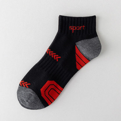 Chaussettes de compression à la cheville avec lettres et blocs de couleur (5 paires) - Gris foncé - EU39-44 (US6-10) - image 11