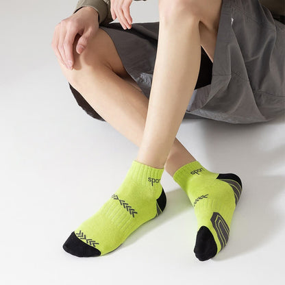 Chaussettes de compression à la cheville avec lettres et blocs de couleur (5 paires)