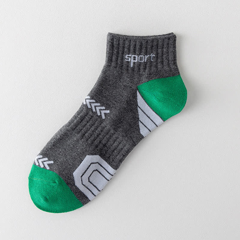 Chaussettes de compression à la cheville avec lettres et blocs de couleur (5 paires) - Vert - EU39-44 (US6-10) - image 12