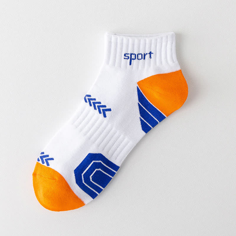Chaussettes de compression à la cheville avec lettres et blocs de couleur (5 paires) - Orange - EU39-44 (US6-10) - image 6