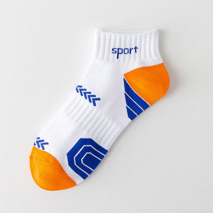 Chaussettes de compression à la cheville avec lettres et blocs de couleur (5 paires) - Orange - EU39-44 (US6-10) - image 6
