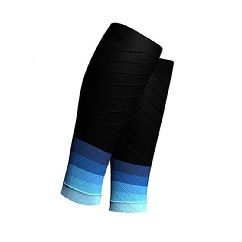 Manchons de compression élastiques à dégradé de couleurs pour mollets (3 paires) - Bleu - Taille unique - image 2
