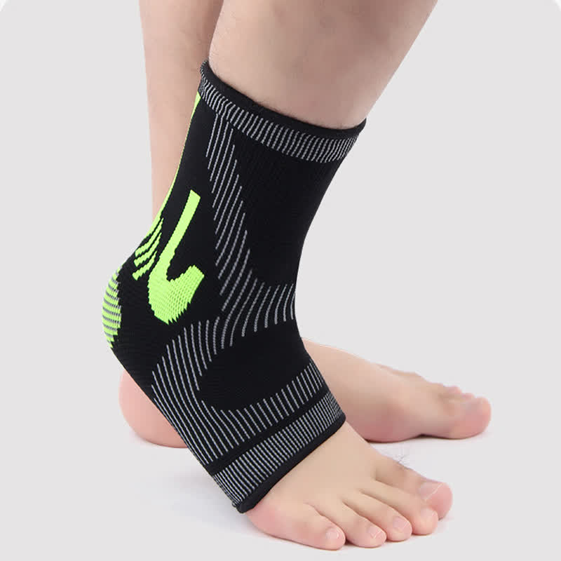 Chevillères de sport en tricot extensible à rayures