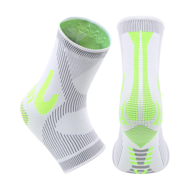 Chevillères de sport en tricot extensible à rayures - Blanc - XL - image 4