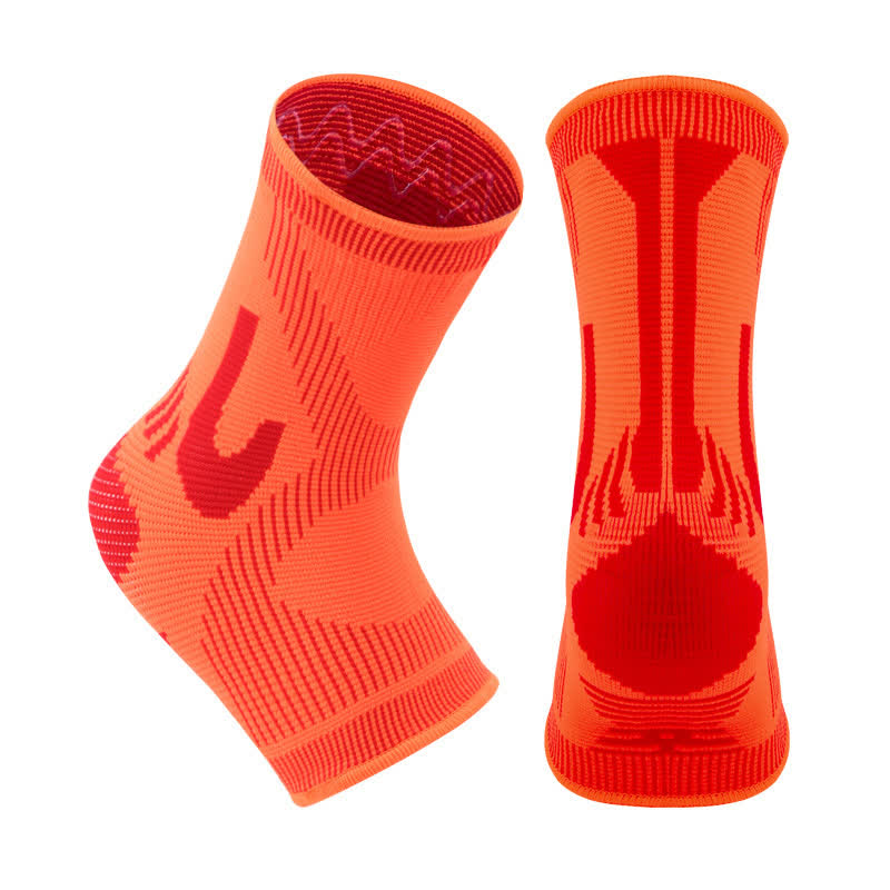Chevillères de sport en tricot extensible à rayures - Orange - XL - image 6