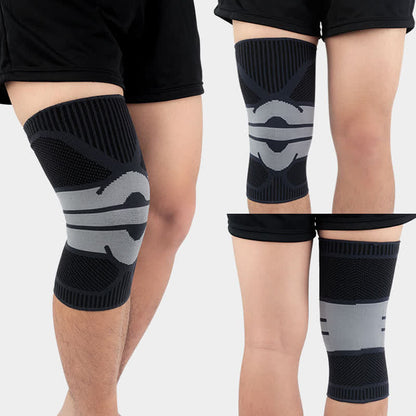 Genouillères de compression respirantes tricotées pour le sport - Gris - XL - image 8