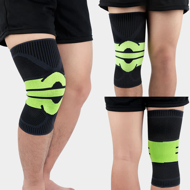 Genouillères de compression respirantes tricotées pour le sport - Vert - XL - image 6