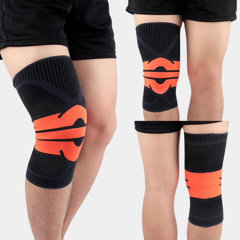 Genouillères de compression respirantes tricotées pour le sport - Orange - XL - image 5