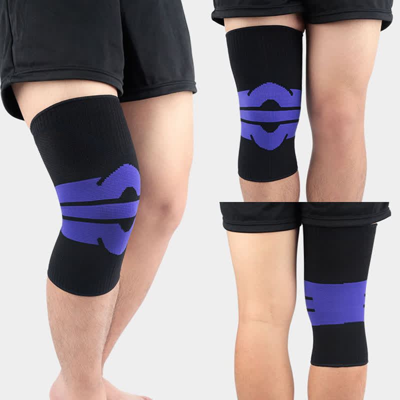 Genouillères de compression respirantes tricotées pour le sport - Violet - XL - image 4