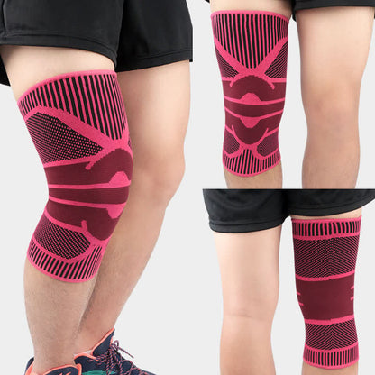 Genouillères de compression respirantes tricotées pour le sport - Rose - XL - image 10
