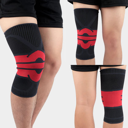 Genouillères de compression respirantes tricotées pour le sport - Rouge - XL - image 7