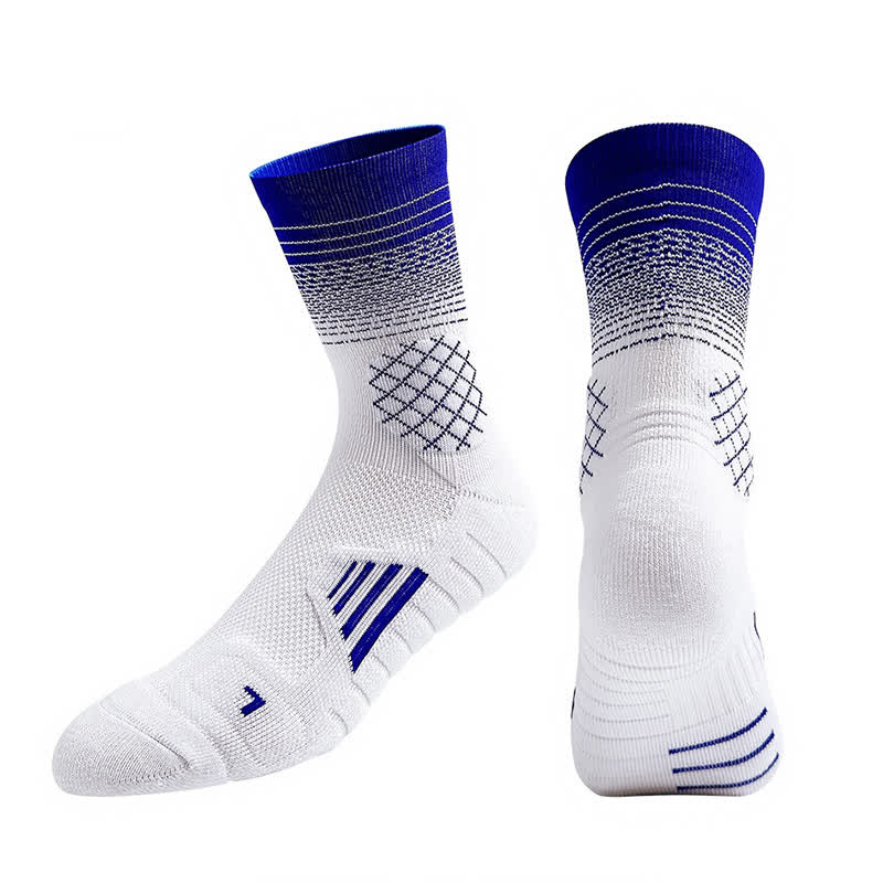 Chaussettes de compression Gradient Sports Quarter (7 paires) - Blanc et bleu foncé - EU37-45 (US4-11) - image 7