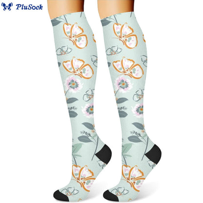 Chaussettes de compression à motif floral et papillon frais (3 paires) - image 4