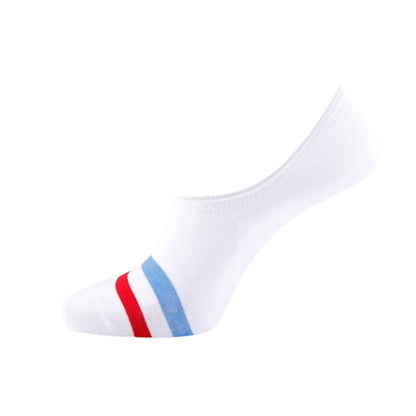 Chaussettes invisibles à revers rayé (5 paires) - Blanc - EU43-50 (US9-15) - image 3