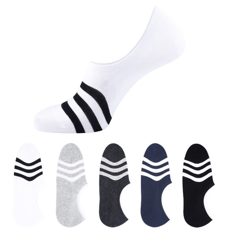 Chaussettes invisibles rayées grande taille (5 paires)