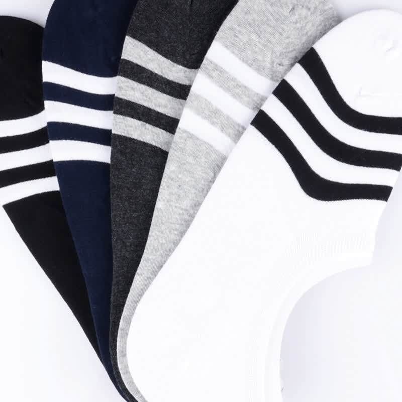 Chaussettes invisibles rayées grande taille (5 paires)