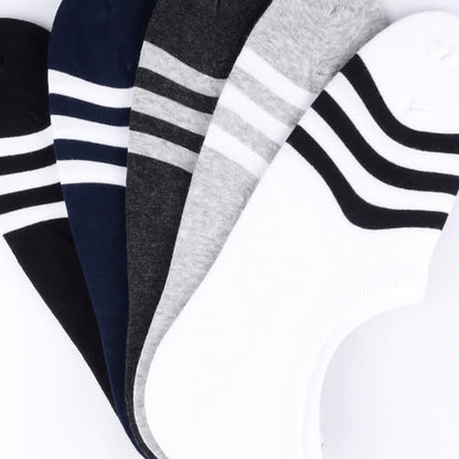 Chaussettes invisibles rayées grande taille (5 paires)