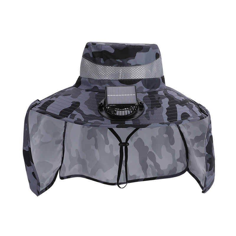 Bob camouflage avec rabat de nuque et ventilateur rechargeable - image 6