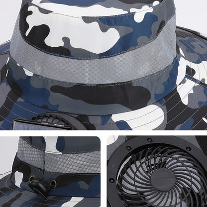 Bob camouflage avec rabat de nuque et ventilateur rechargeable - image 7