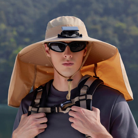 Chapeau bob rechargeable pour l'extérieur avec rabat pour le cou (lot de 2) - Kaki - Taille unique - image 0