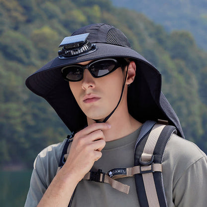 Chapeau bob respirant avec ventilateur rechargeable pour l'extérieur (lot de 2) - Noir - Taille unique - image 5