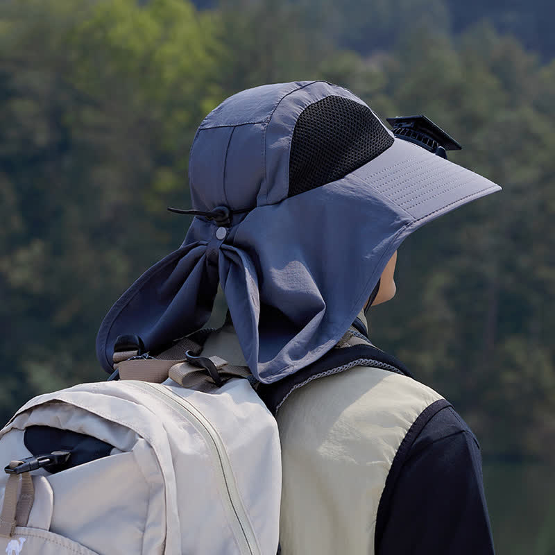 Chapeau bob respirant avec ventilateur rechargeable d'extérieur - image 2