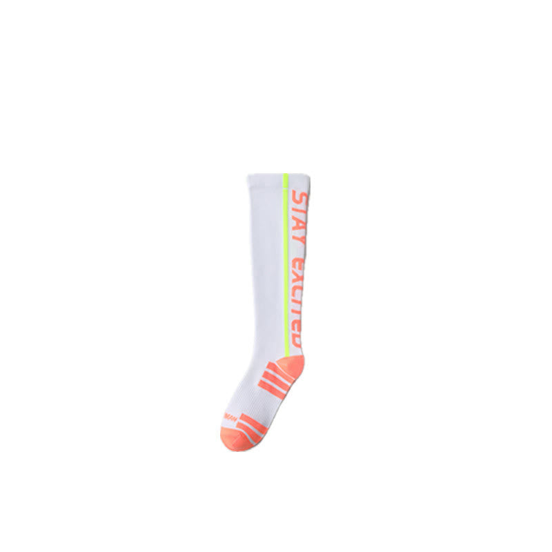 Chaussettes de compression hautes à imprimé lettres lumineuses (4 paires) - Blanc - EU36-41 (US3-7,5) - image 13