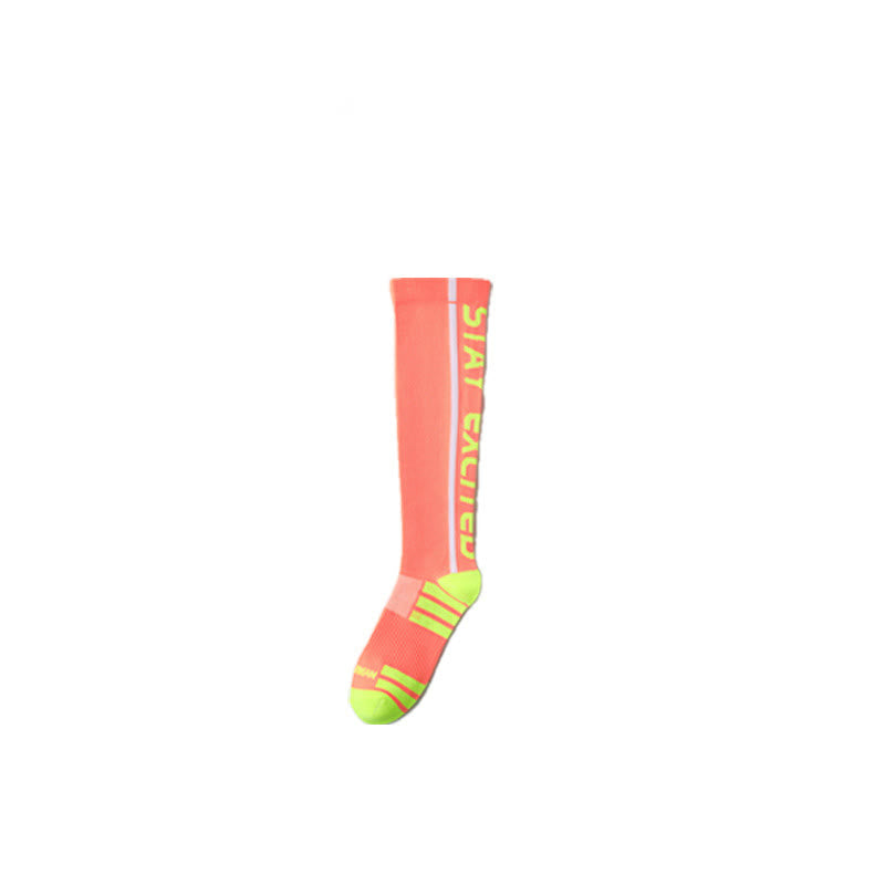 Chaussettes de compression hautes à imprimé lettres lumineuses (4 paires) - Orange - EU36-41 (US3-7,5) - image 7