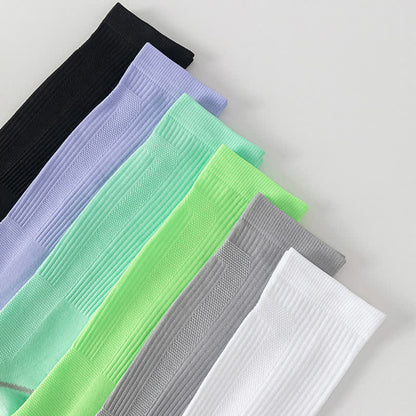 Chaussettes de compression hautes en maille respirante de couleur unie (6 paires)