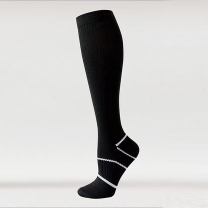 Chaussettes de compression hautes en maille respirante de couleur unie (6 paires)