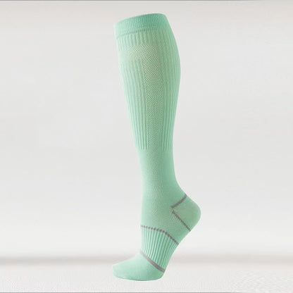 Chaussettes de compression hautes en maille respirante de couleur unie (6 paires)