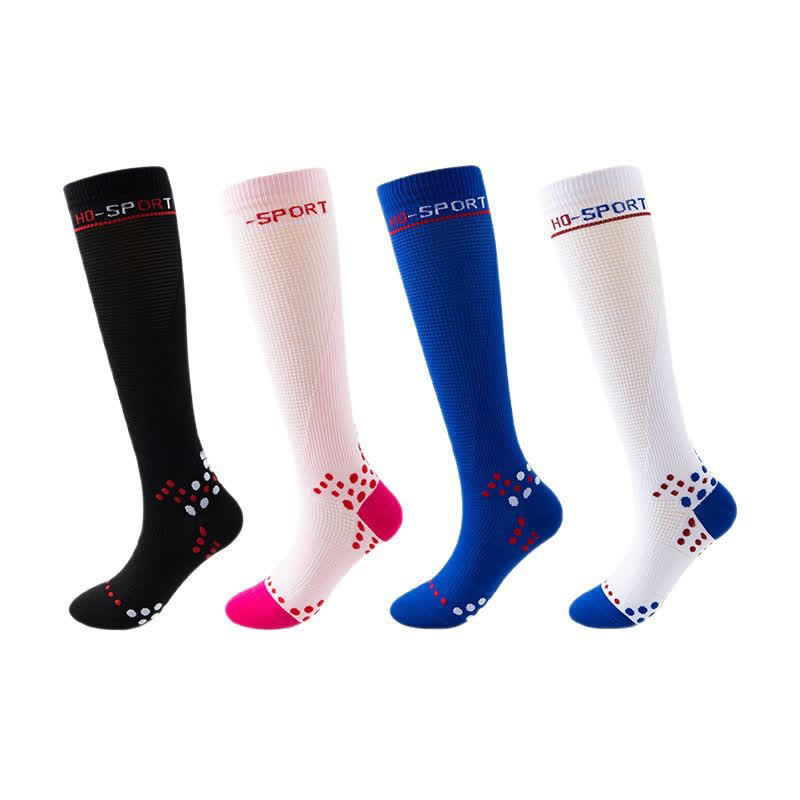 Chaussettes de compression hautes à motif géométrique (4 paires)