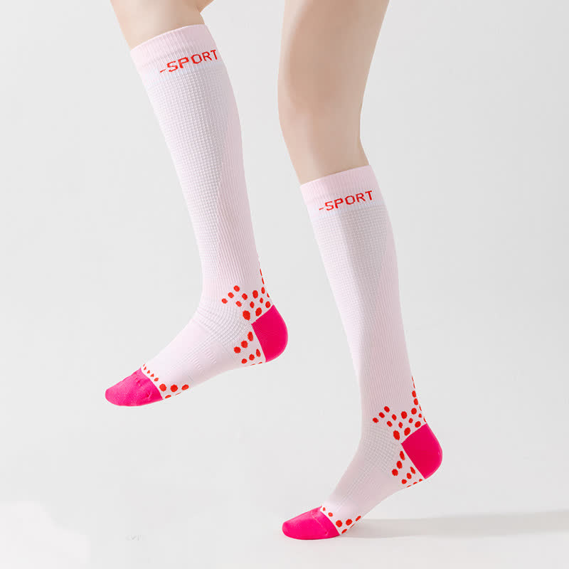 Chaussettes de compression hautes à motif géométrique (4 paires)