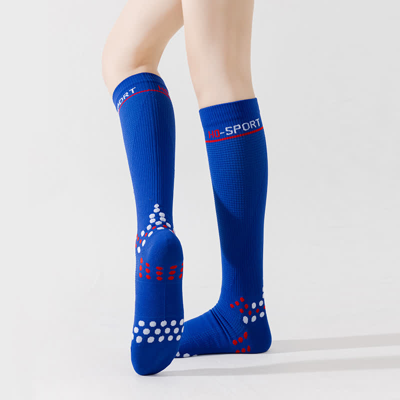 Chaussettes de compression hautes à motif géométrique (4 paires)