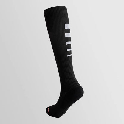 Chaussettes de compression hautes à rayures irrégulières (6 paires)