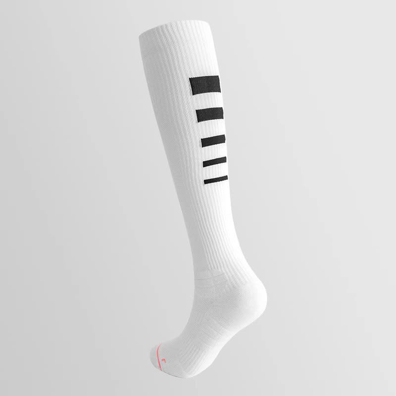 Chaussettes de compression hautes à rayures irrégulières (6 paires)