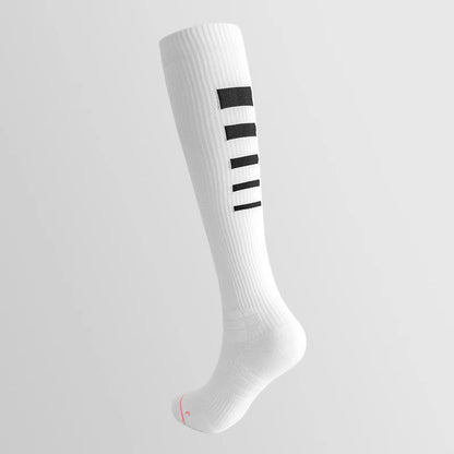 Chaussettes de compression hautes à rayures irrégulières (6 paires)