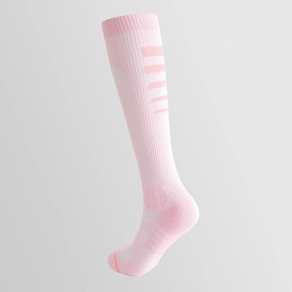 Chaussettes de compression hautes à rayures irrégulières (6 paires)