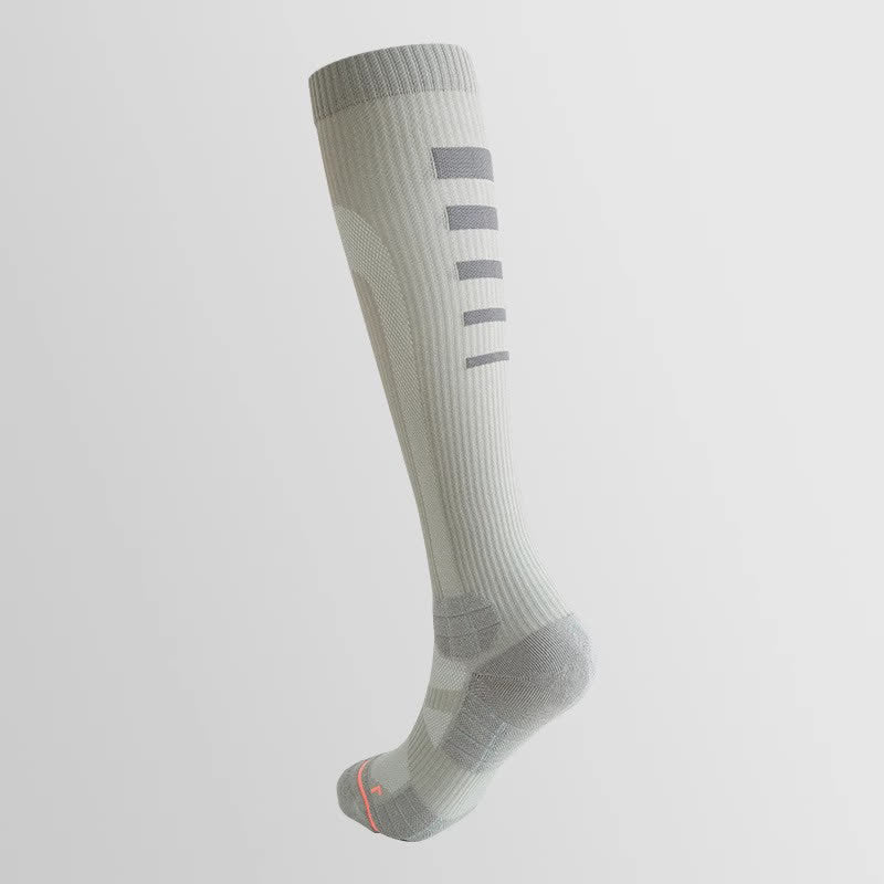 Chaussettes de compression hautes à rayures irrégulières (6 paires)