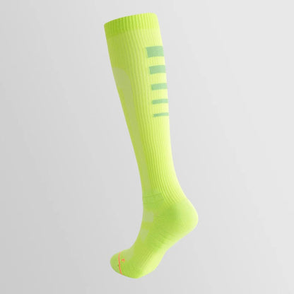 Chaussettes de compression hautes à rayures irrégulières (6 paires)