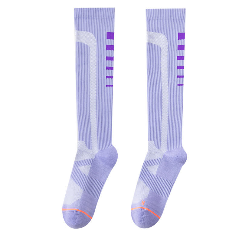 Chaussettes de compression hautes à imprimé graphique (6 paires) - Violet - EU36-40 (US3-7) - image 7