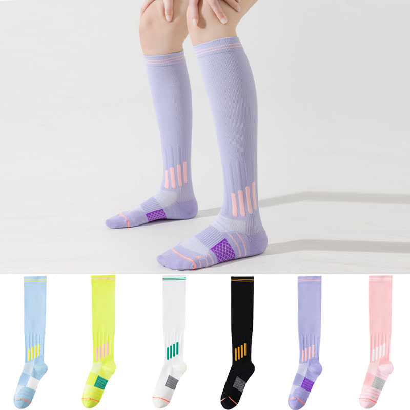 Chaussettes de sport à rayures et à compression (6 paires)