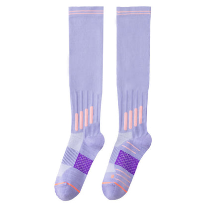 Chaussettes de sport à rayures et à compression (6 paires) - Violet - EU36-40 (US3-7) - image 5