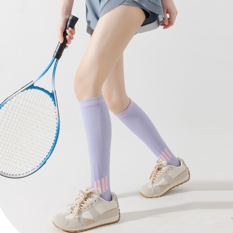 Chaussettes de sport à rayures et à compression (6 paires)