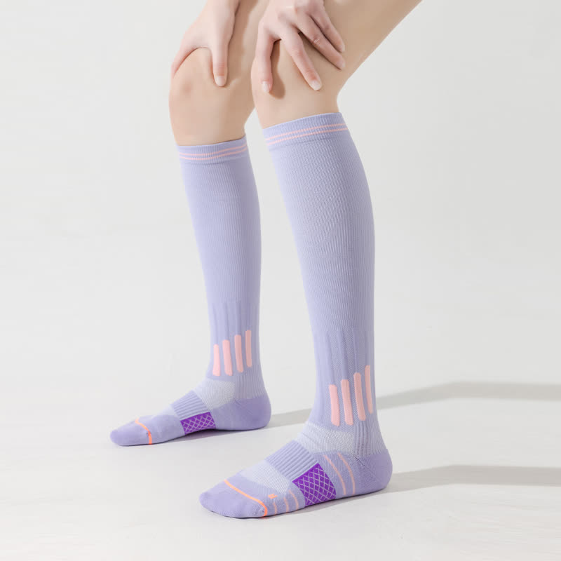 Chaussettes de sport à rayures et à compression (6 paires)